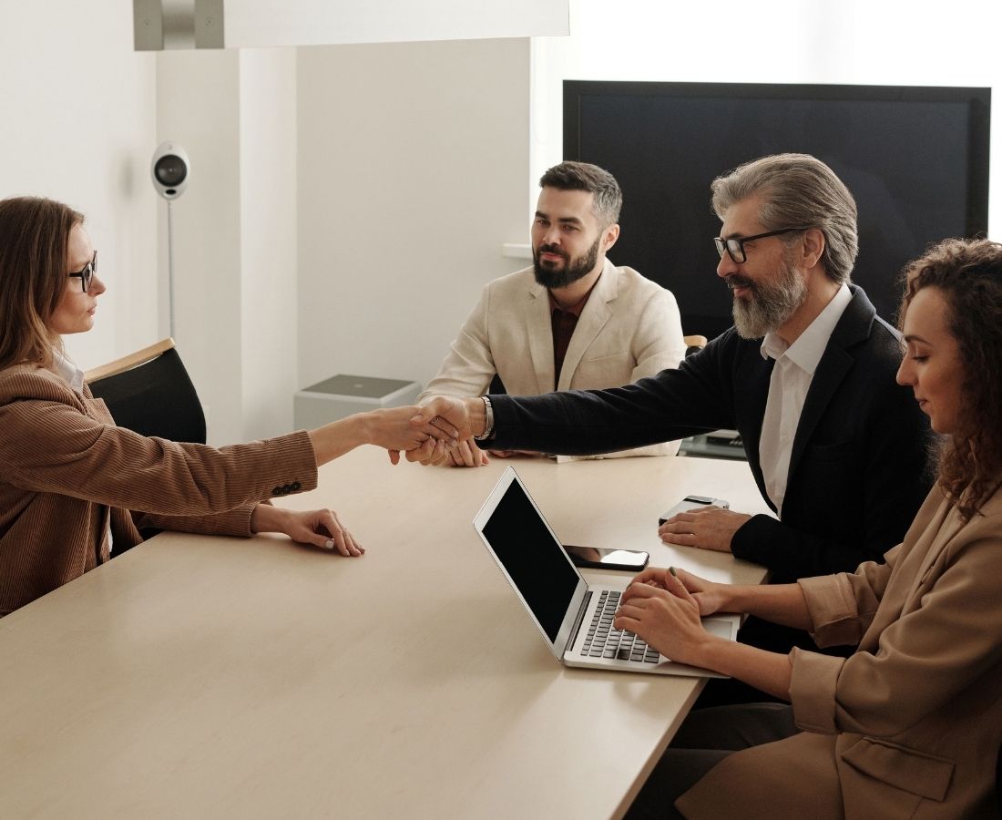 Private client family discussing international relocation planning